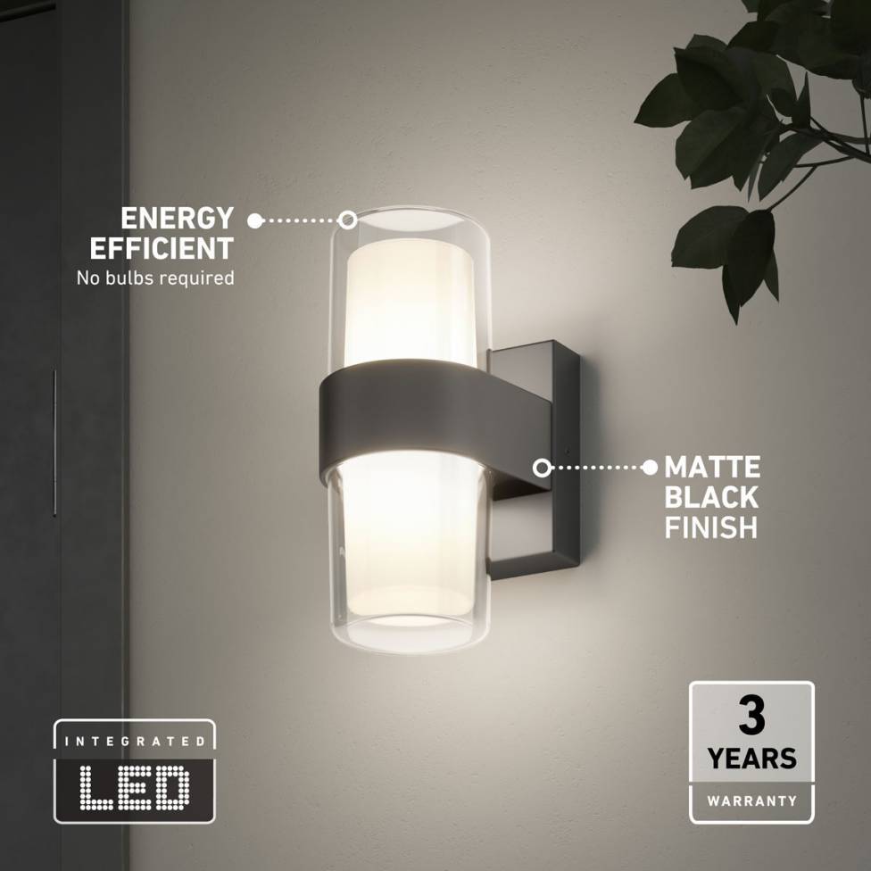 Colton modern LED indoor/outdoor wall light 5CCT black