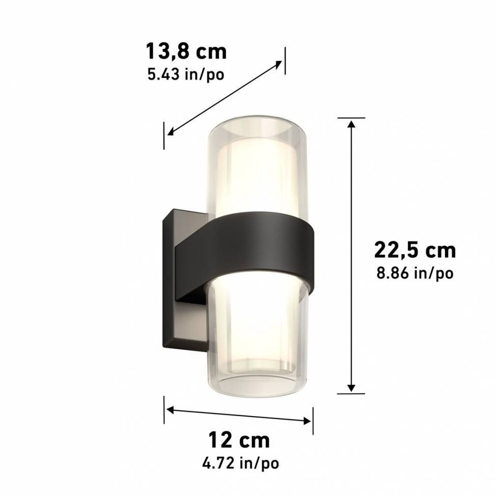 Colton modern LED indoor/outdoor wall light 5CCT black