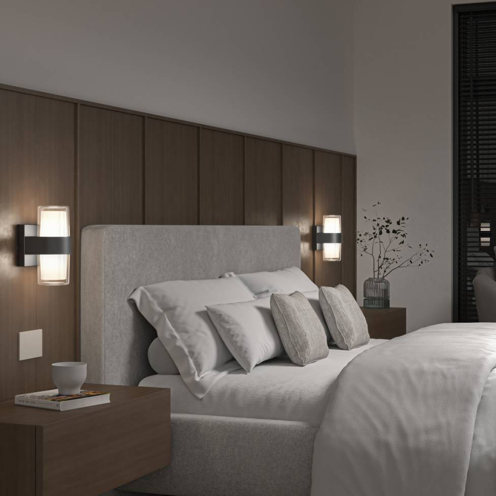 Colton modern LED indoor/outdoor wall light 5CCT black