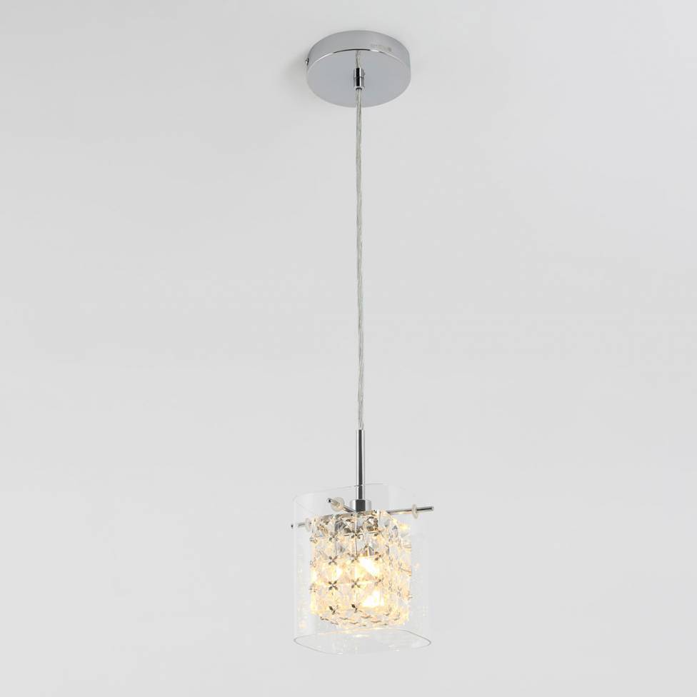 Crystal Cube 1 light Integrated LED Pendant Artika