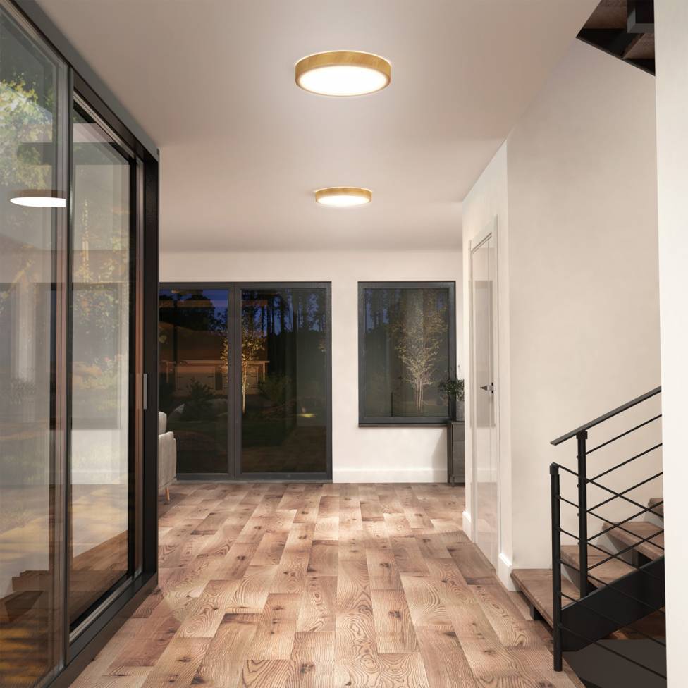 Dryad Integrated LED Flush Mount Wood Effect