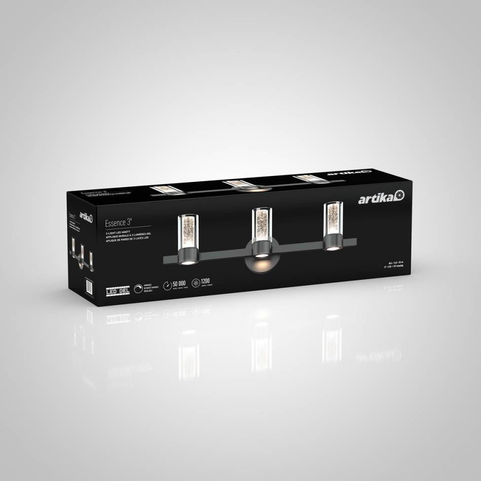 Novello 3-Light LED Vanity Light Black