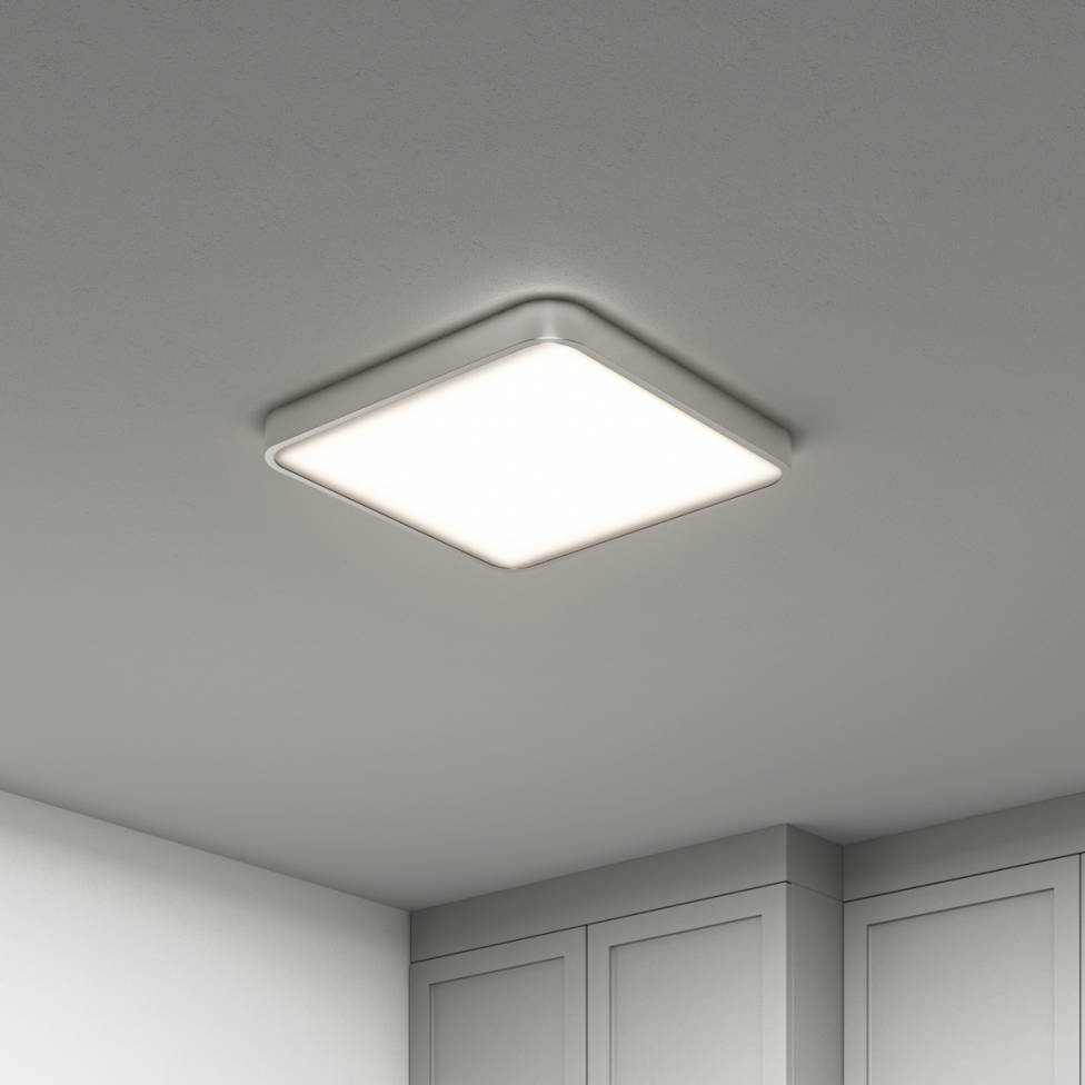 Europa 18' LED Flush Mount Light Silver - With Remote