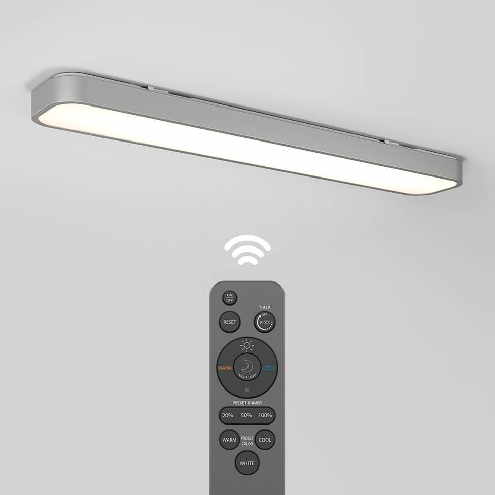 Europa 36' LED Flush Mount Light Silver - With Remote