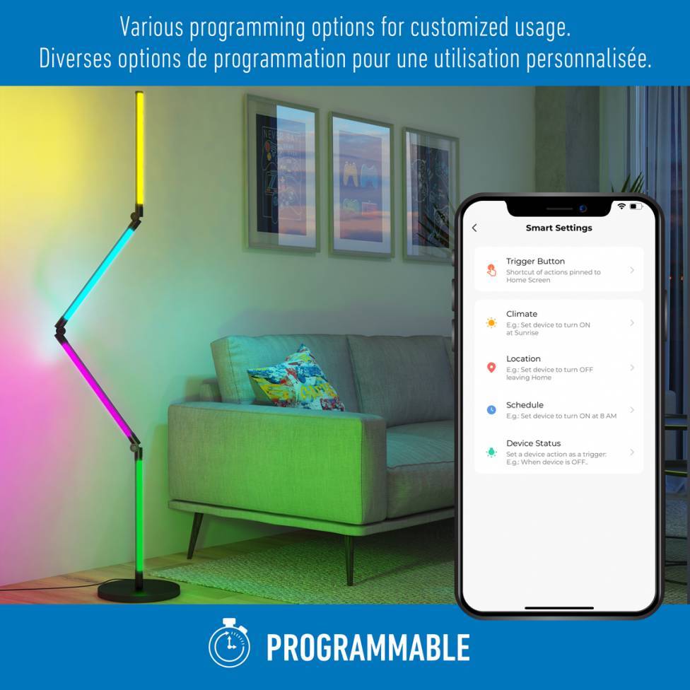 Fitch smart foldable RGB LED gaming floor lamp