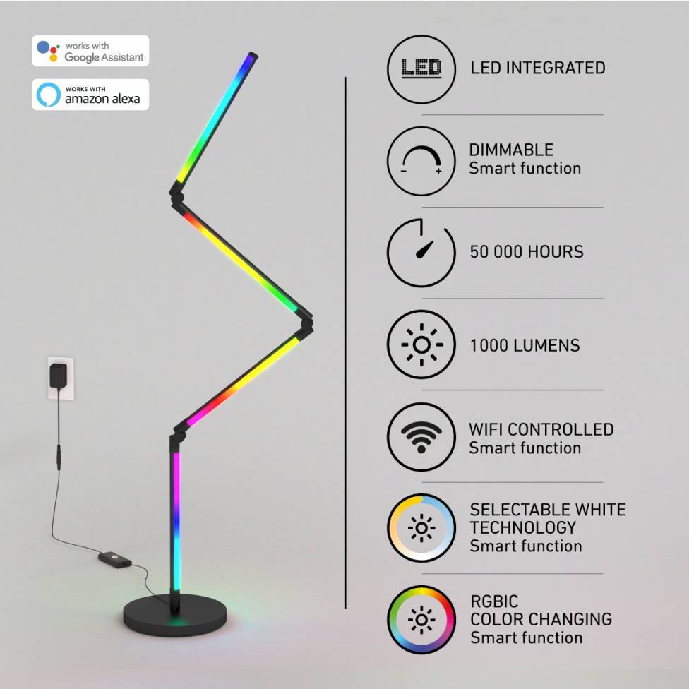 Fitch smart foldable RGB LED gaming floor lamp