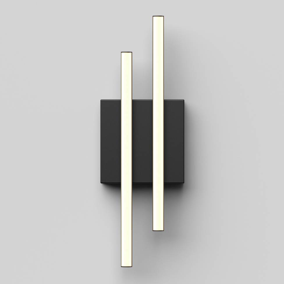 Grid Integrated LED Outdoor Wall Light Black