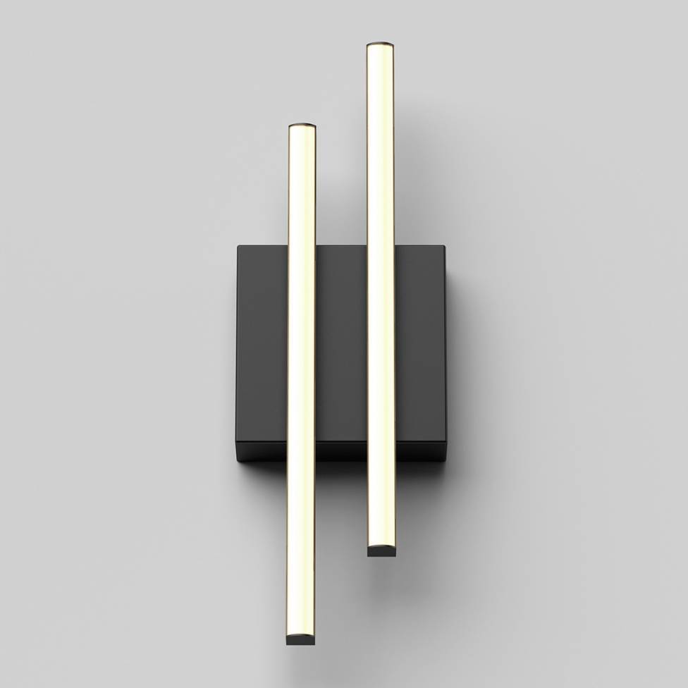 Grid Integrated LED Outdoor Wall Light Black