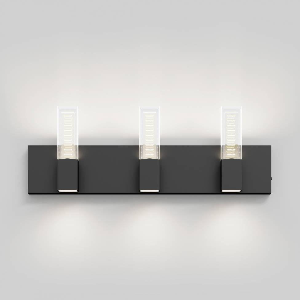 Hologram LED modern bathroom vanity light 5 CCT black
