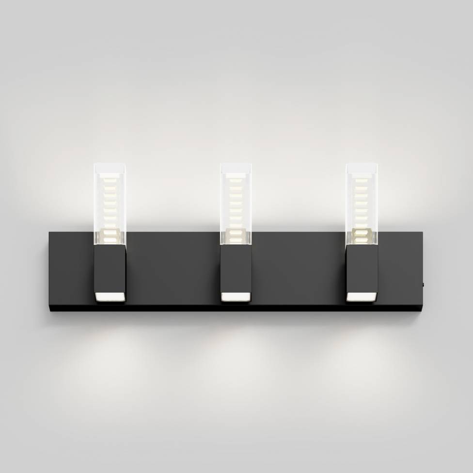 Hologram LED modern bathroom vanity light 5 CCT black