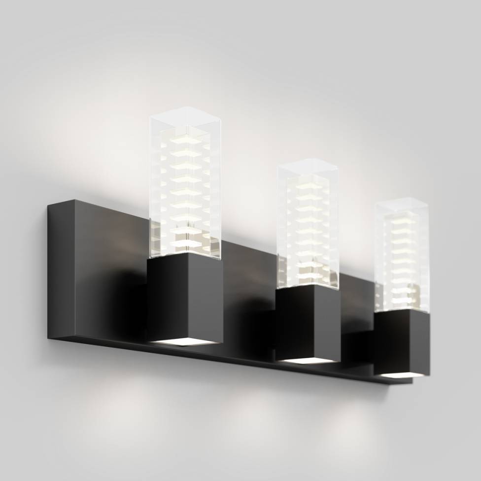 Hologram LED modern bathroom vanity light 5 CCT black