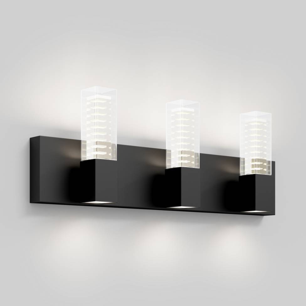 Hologram LED modern bathroom vanity light 5 CCT black