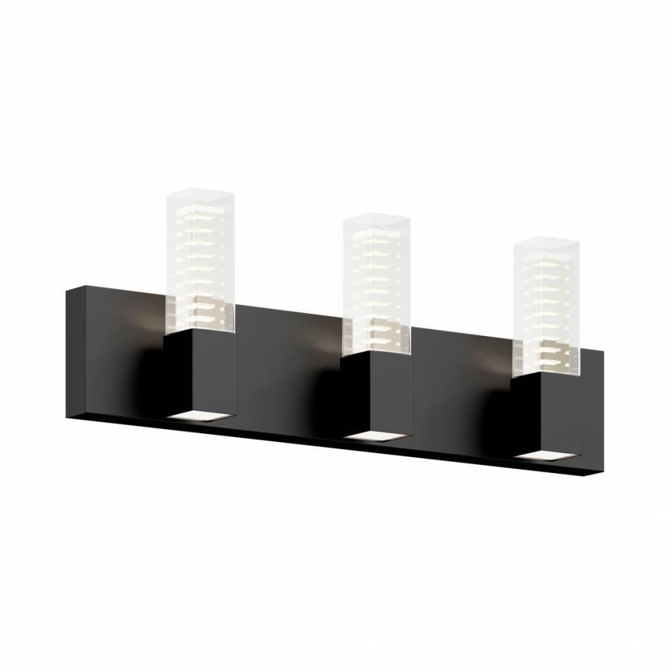 Hologram LED modern bathroom vanity light 5 CCT black