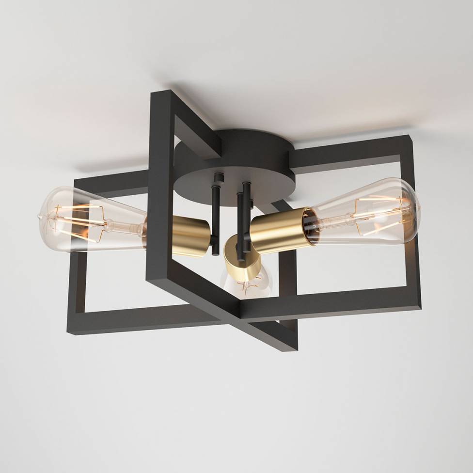 Three light flush mount store ceiling light