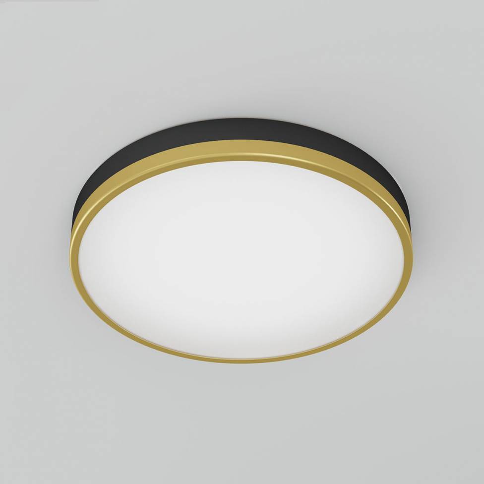 Kent Integrated LED Flush Mount Light Black and Gold