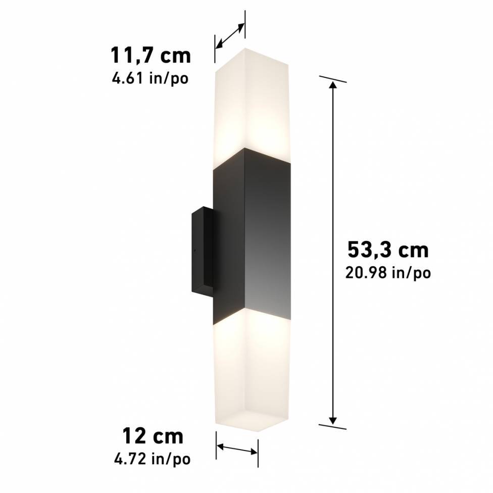 Lennox Pro LED Outdoor Wall Light Black