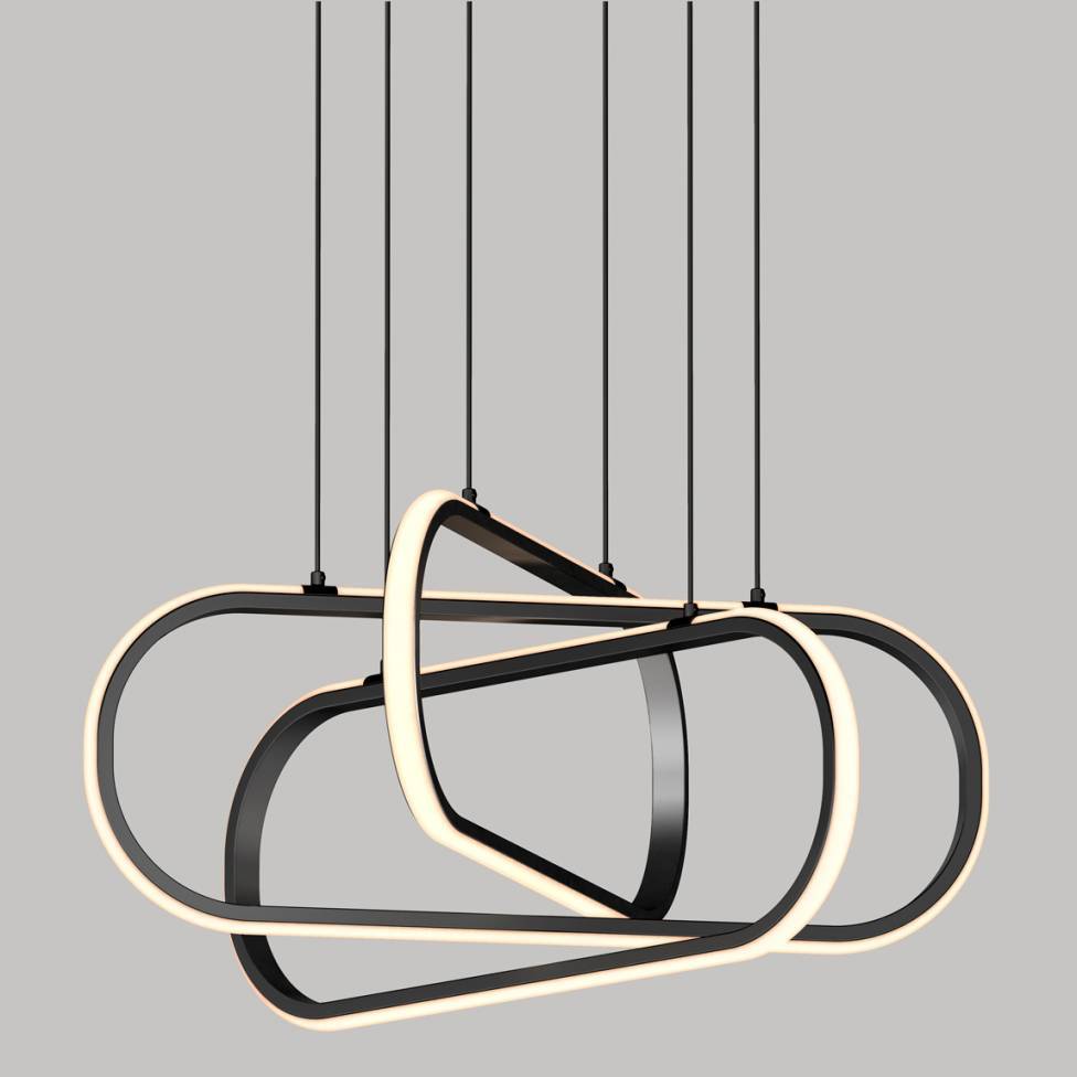 Lewis modern LED pendant light 3 CCT black