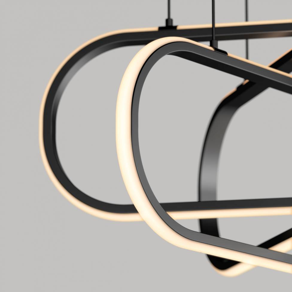 Lewis modern LED pendant light 3 CCT black