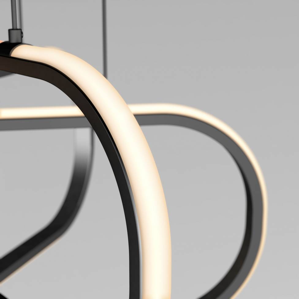 Lewis modern LED pendant light 3 CCT black