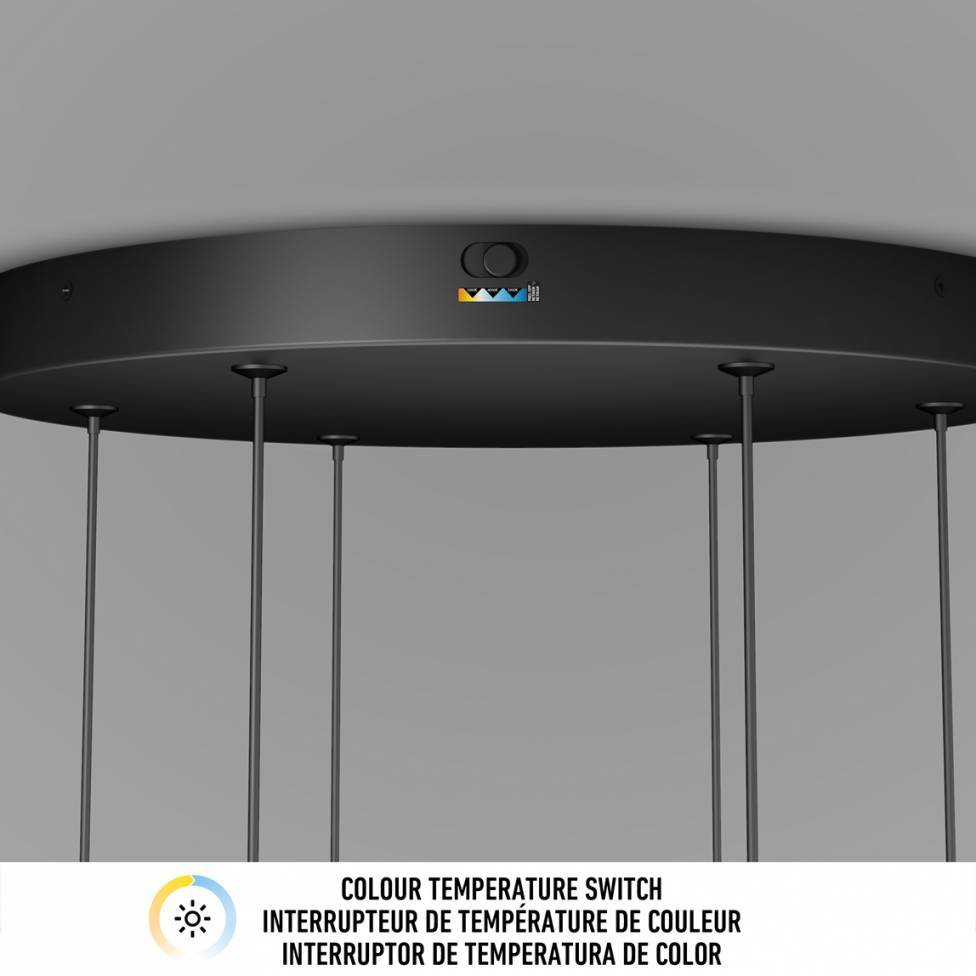 Lewis modern LED pendant light 3 CCT black
