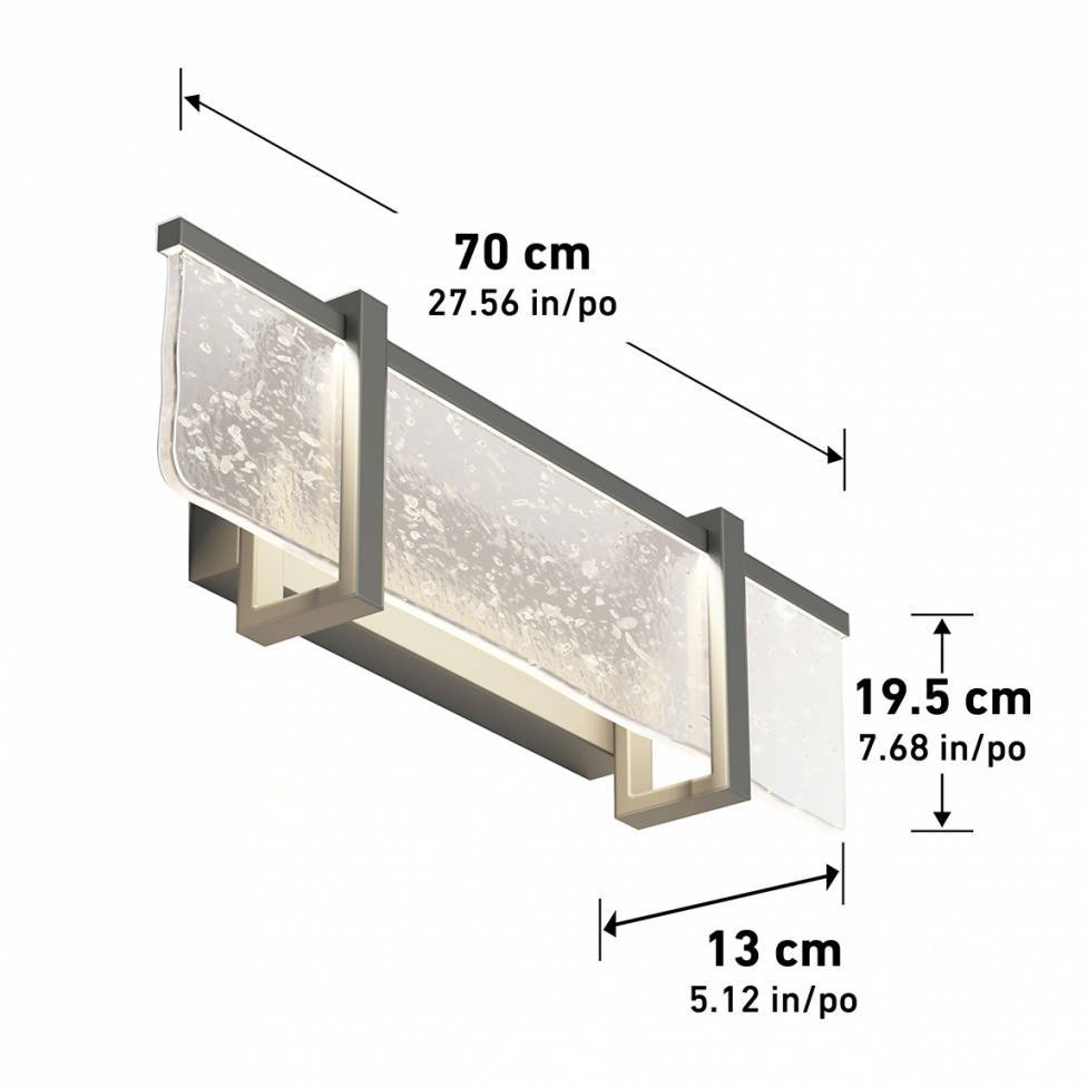 Melted Ice Integrated LED Vanity Light Grey