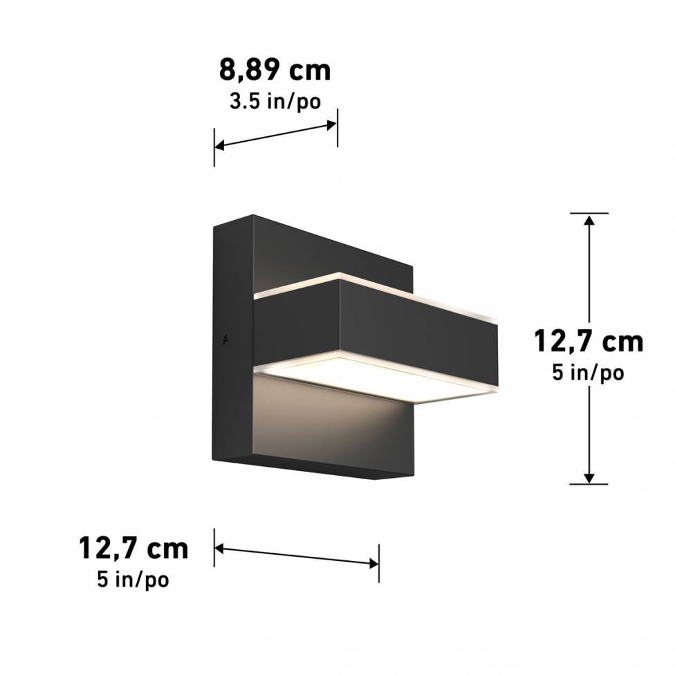 Mezzo LED Indoor/Outdoor Wall Sconce Light Matte Black