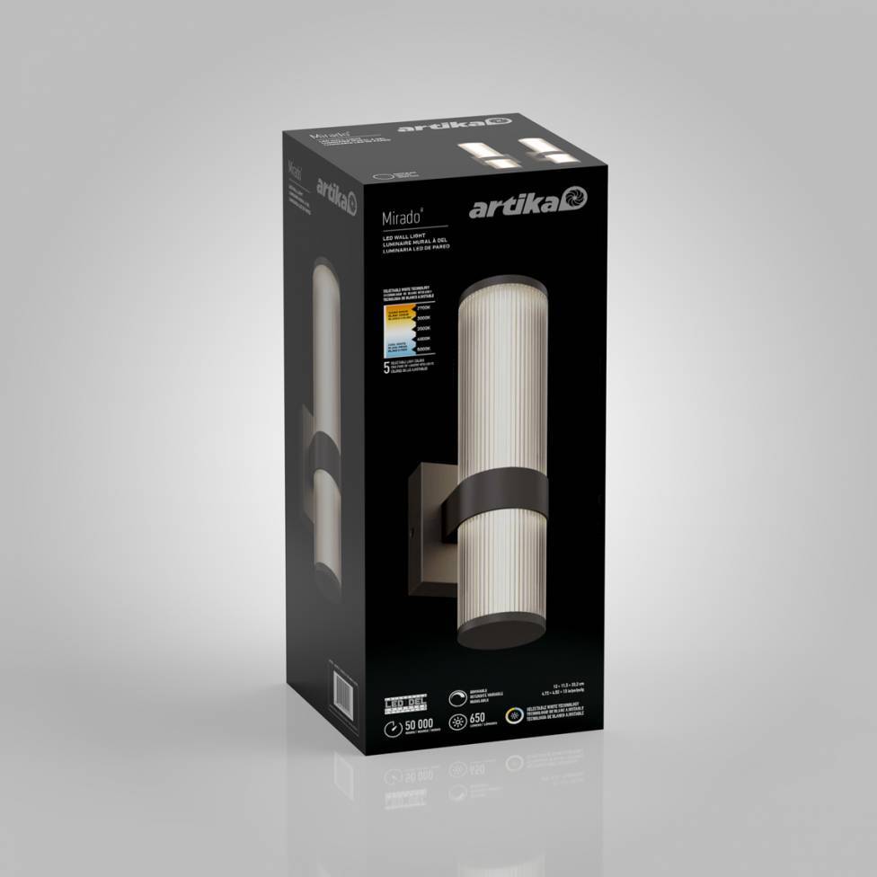 Mirado modern LED wall sconce 5 CCT black