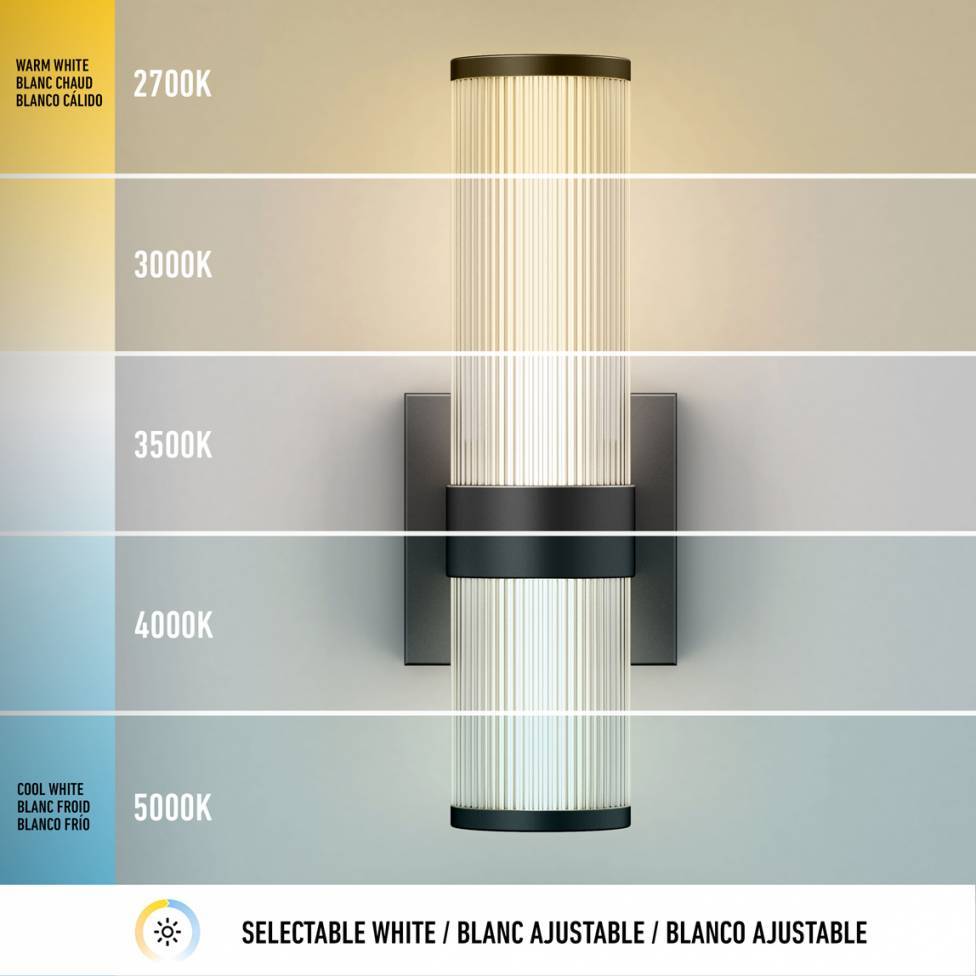 Mirado modern LED wall sconce 5 CCT black