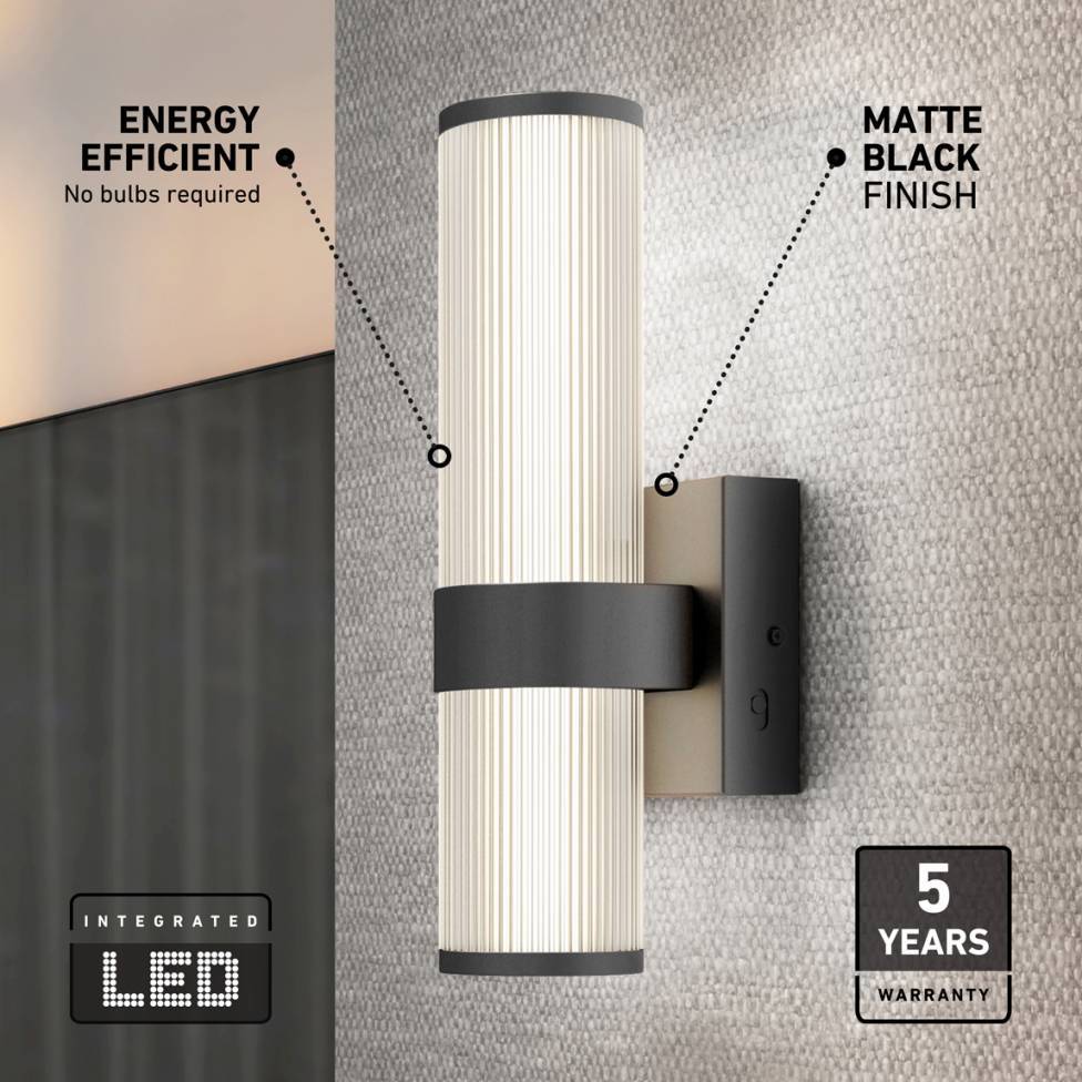 Mirado modern LED wall sconce 5 CCT black