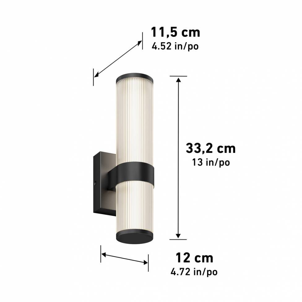 Mirado modern LED wall sconce 5 CCT black