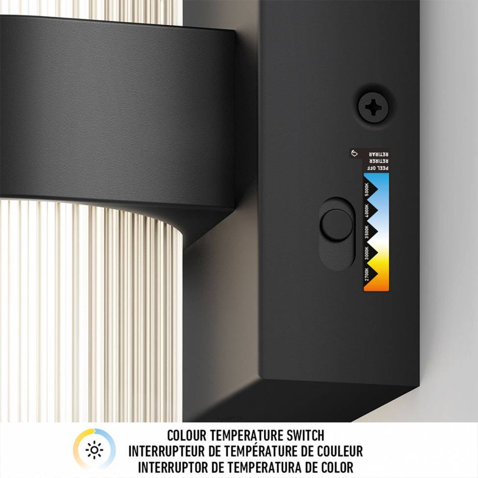 Mirado modern LED wall sconce 5 CCT black