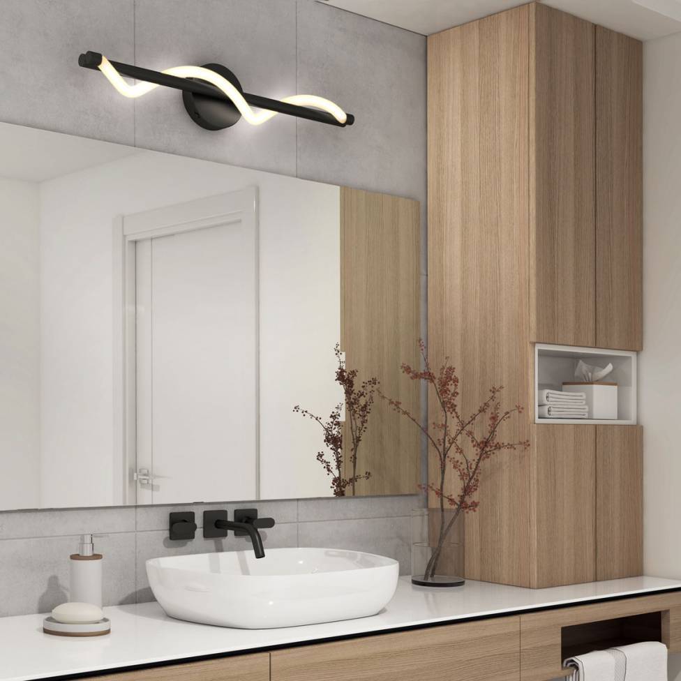Neon applique meuble lavabo moderne à DEL 5 CCT noir