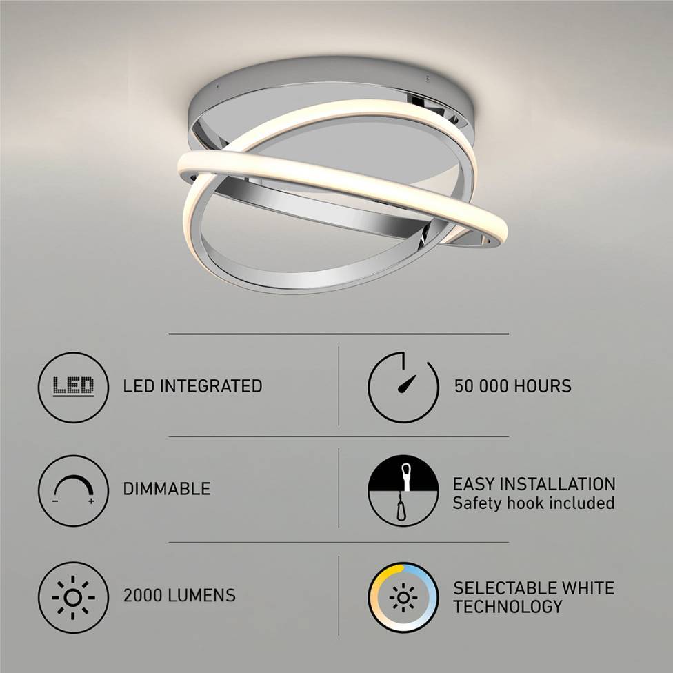 Orbia modern LED flush mount Light 3CCT chrome