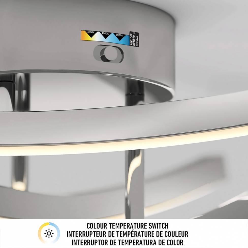 Orly plafonnier moderne à DEL 3 CCT chrome