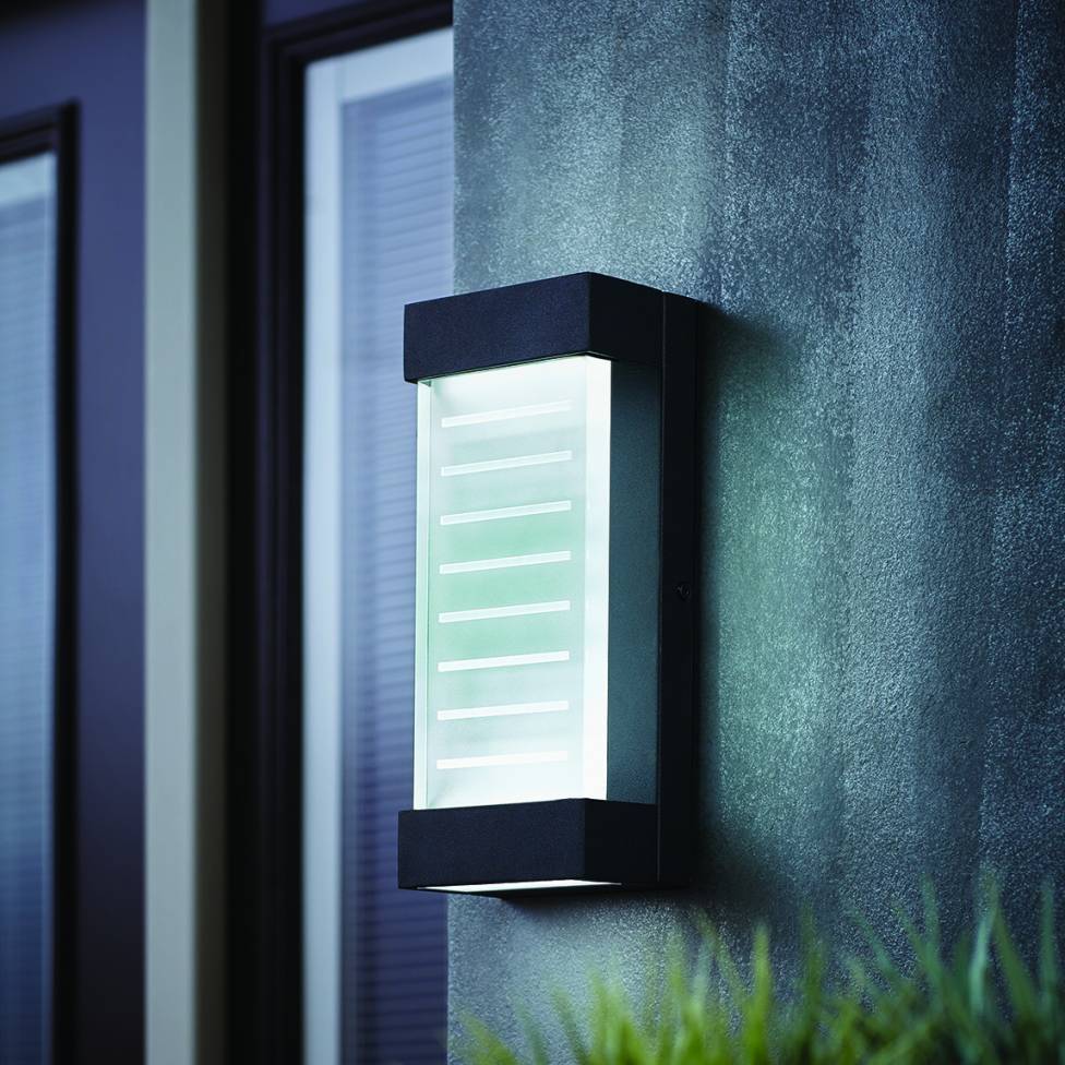 Percy Integrated LED Outdoor Wall Light Black