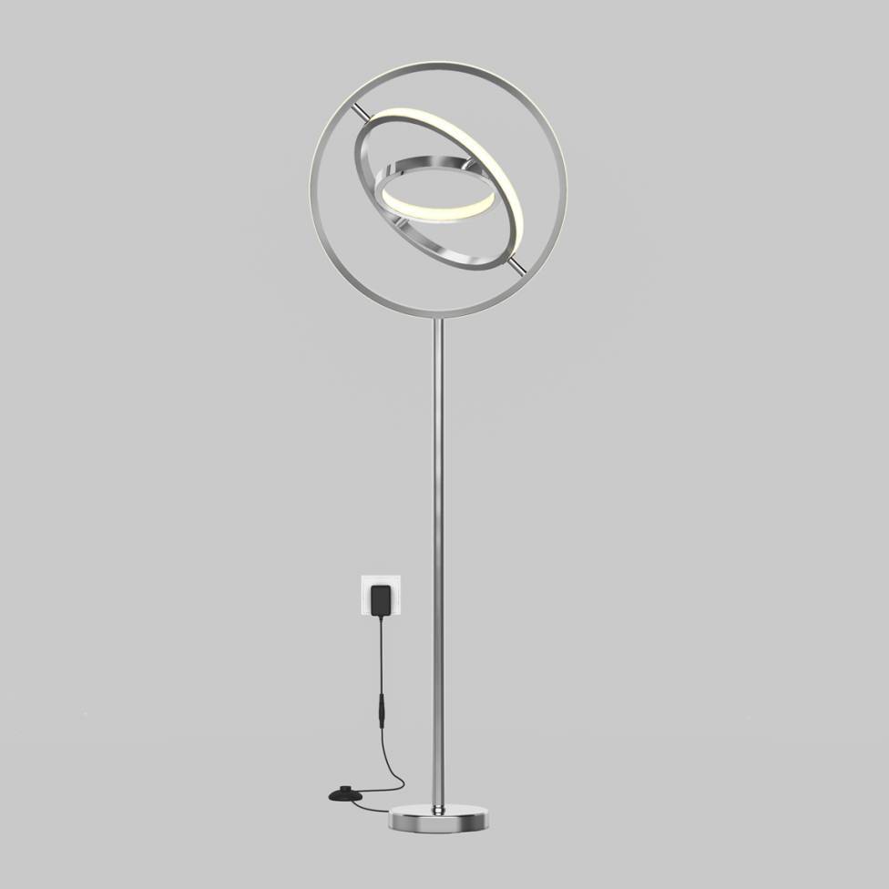 Pivot lampadaire moderne à DEL 3CCT chrome