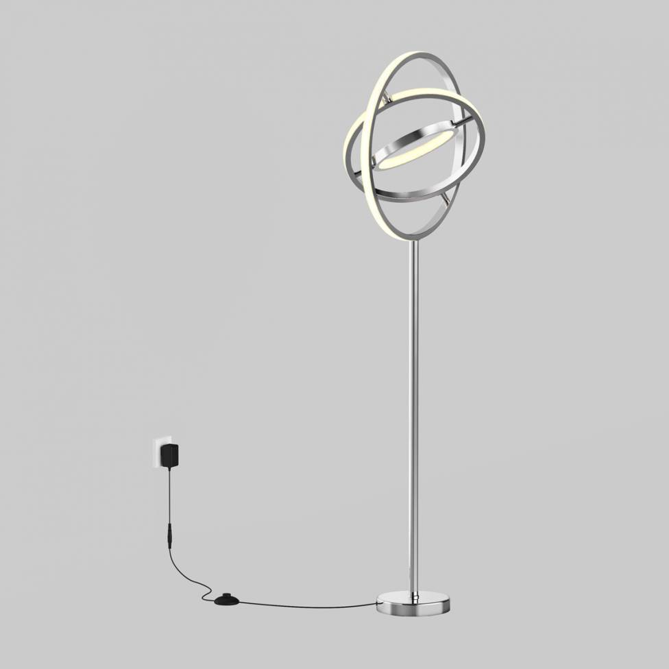 Pivot lampadaire moderne à DEL 3CCT chrome
