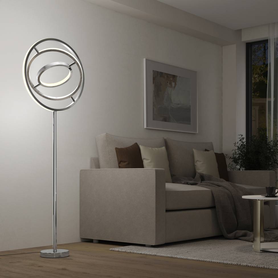 Pivot lampadaire moderne à DEL 3CCT chrome