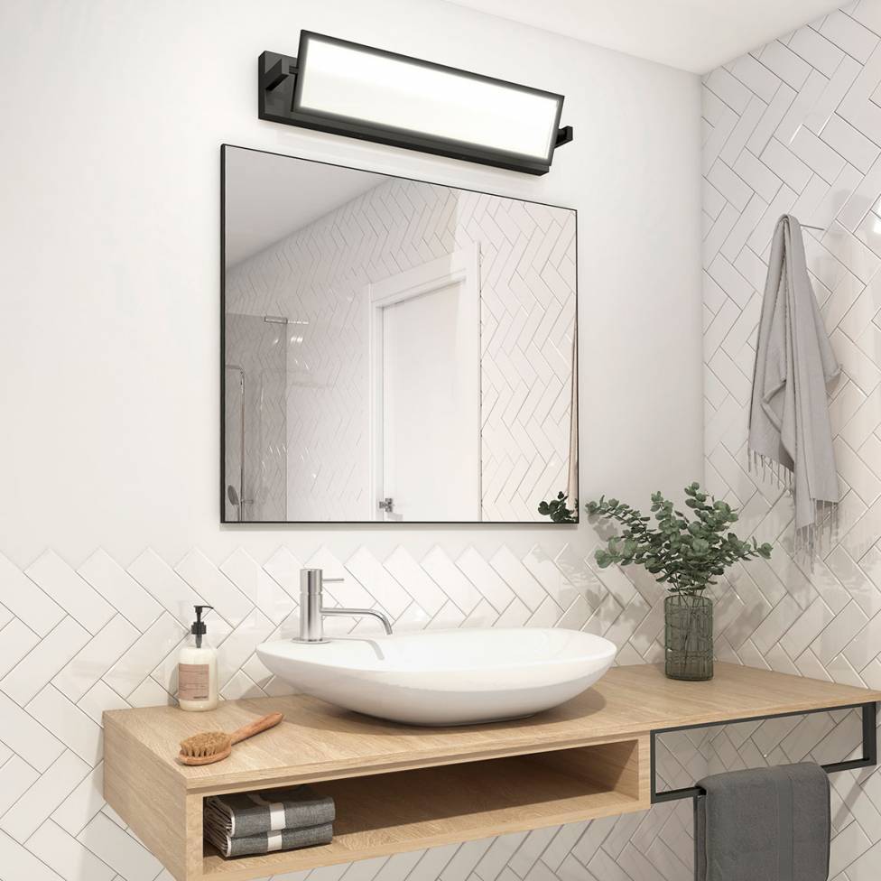 Reflection Flat Panel LED Vanity Light Black  Artika