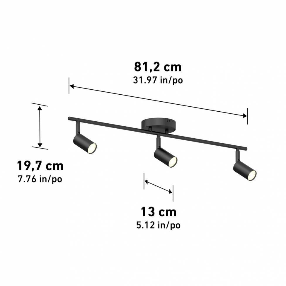 32' Rowen 3L tracklight - black