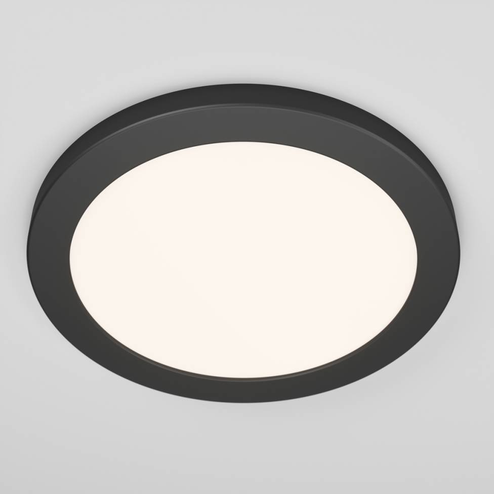 Europa Disk 9 in. LED modern flush mount light 3 CCT black