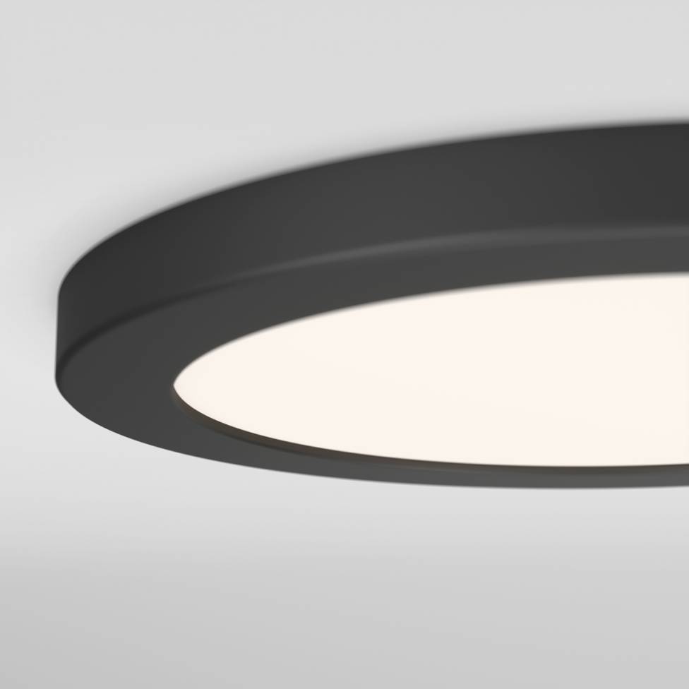 Europa Disk 9 in. LED modern flush mount light 3 CCT black
