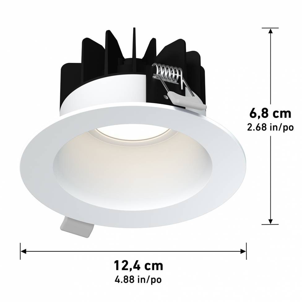 Skyview 4in Regressed Round, 5CCT  WHITE