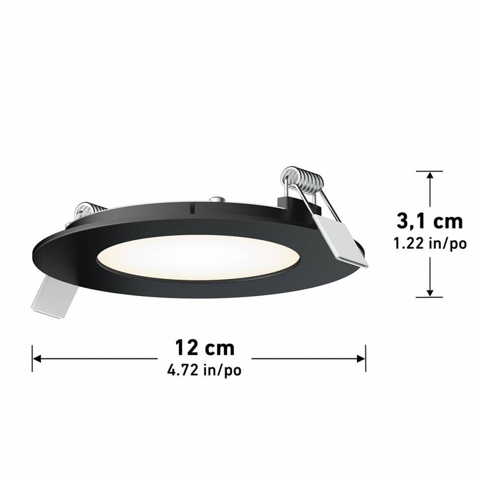 Skyview 4in Recess Downlight Slim Panel 5CCT BLACK