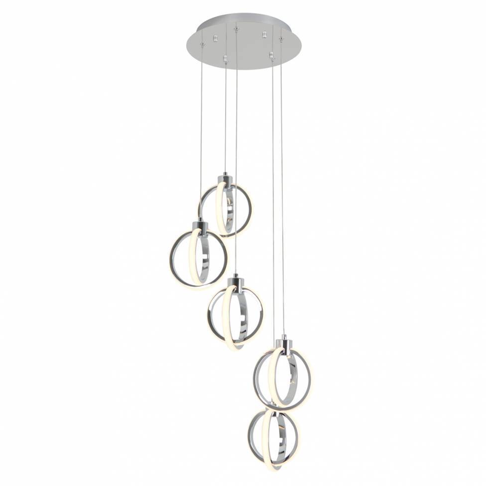 Soho modern 5-light LED pendant chrome
