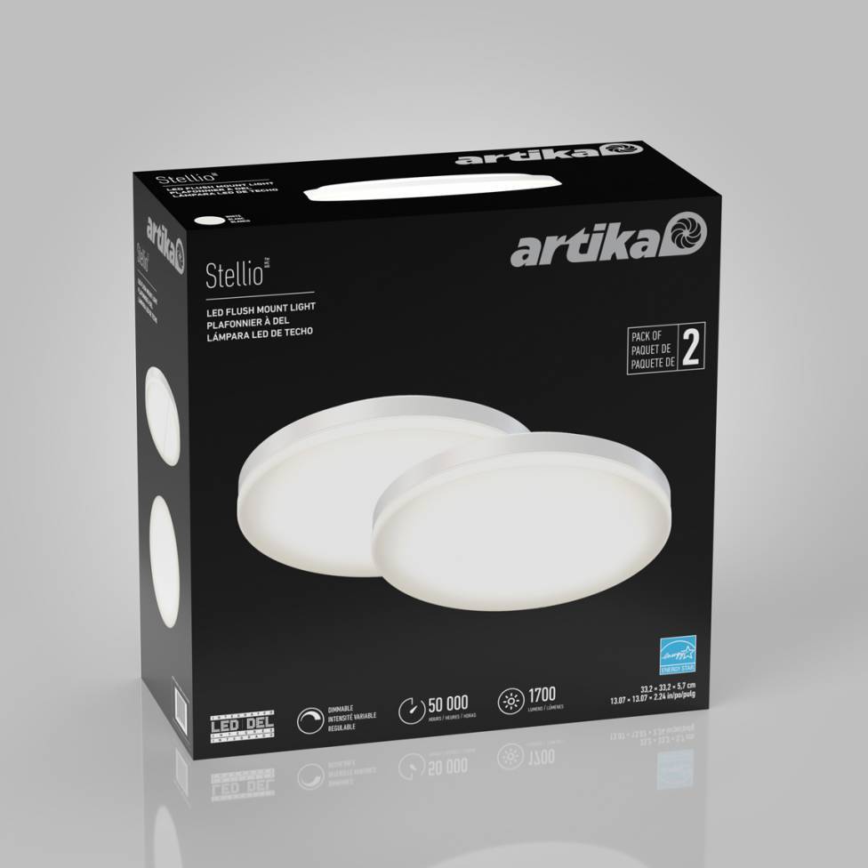 Stellio LED Flush Mount 13in 2Pack Artika White | Artika 
