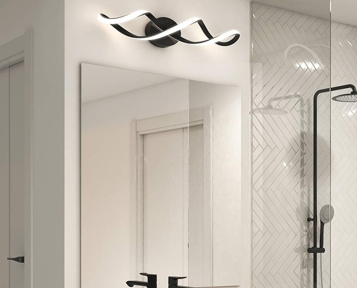 Artika Convertible Pro luminaire mural de salle de bain moderne noir mat